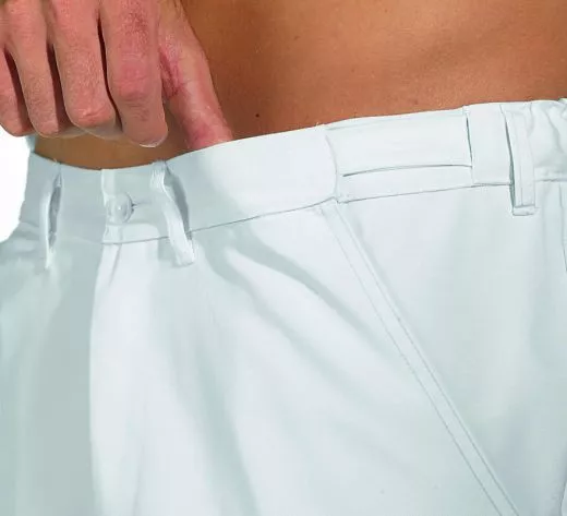 Berufshose weiss mit Dehnbund Gren 90-110 65% Poly./35% Bw. L1