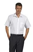 Herrenhemd weiss, schwarz, chocolate, Stretch 1/2 Arm