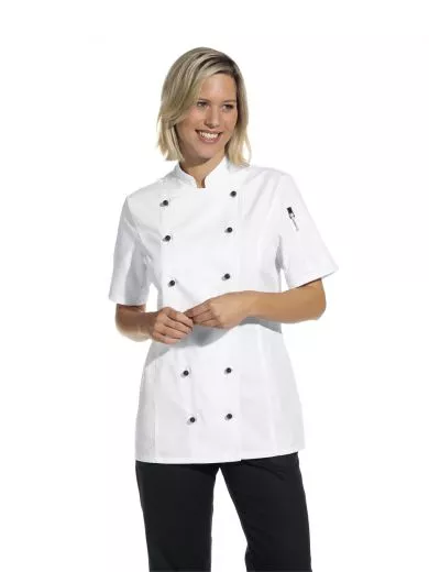 Damen Kochjacke, weiss, 1/2 Arm taillierte Form, 08/2519