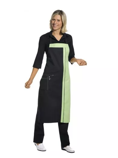 Latzschrze mit Kontraststeppung 100 cm lang 11/2522
