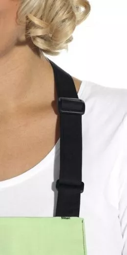 Latzschrze mit Kontraststeppung 100 cm lang 11/2522