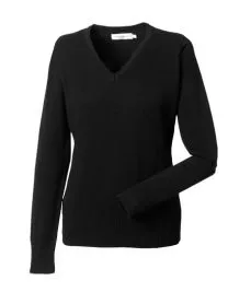 Damenpullover V-Ausschnitt, Gr.XXS-4XL, schwarz oder dunkelblau