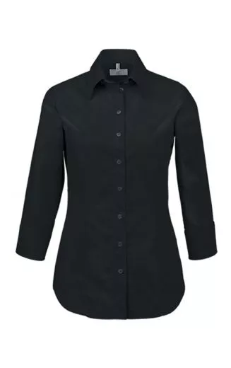 Damenbluse 3/4 Arm, weiss Gr. 32-54 BASIC regular fit