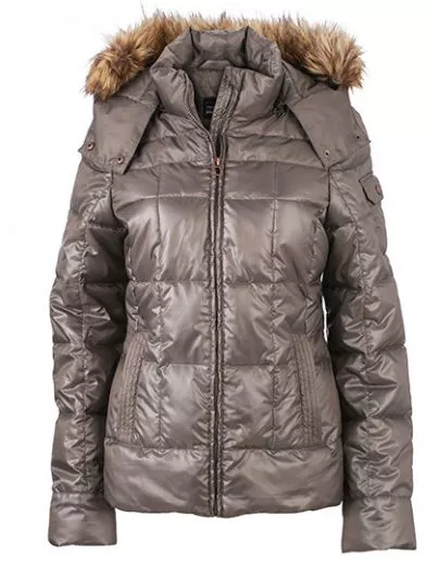 Damen Winterjacke mit Kapuze aus Webpelz