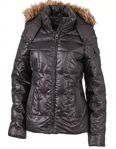Damen Winterjacke mit Kapuze aus Webpelz