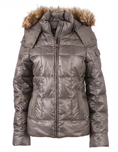 Damen Winterjacke mit Kapuze aus Webpelz