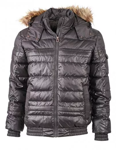 Herrenjacke Winterjacke mit Webpelzkapuze