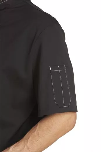 Kochjacke 1/2 Arm mit Kontraststeppung schwarz