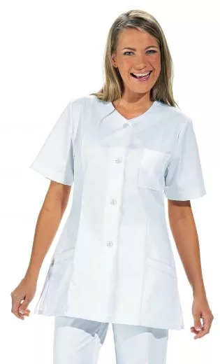 Kasack weiss 50% Poly./50% Baumwolle L08/663