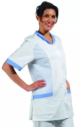 Kasack weiss/farbig 65% Poly./35% Bw L08/800