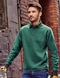 Sweatshirt mit Kragen und Knopfleiste