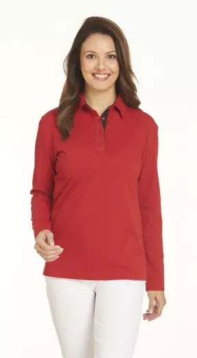 Polo Shirt UNIEX farbig mit Kontrast langarm