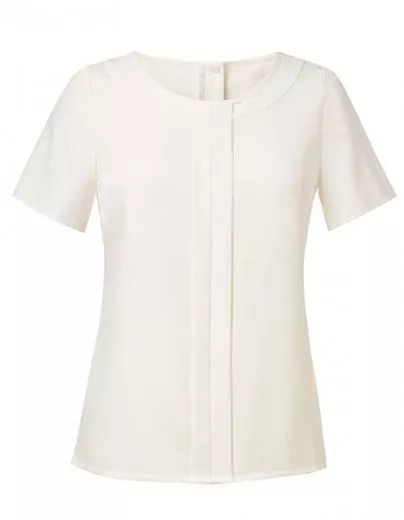 Bluse mit Vorderfalte in wei oder cream