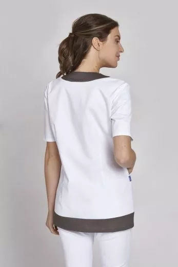 Kasack wei mit braun