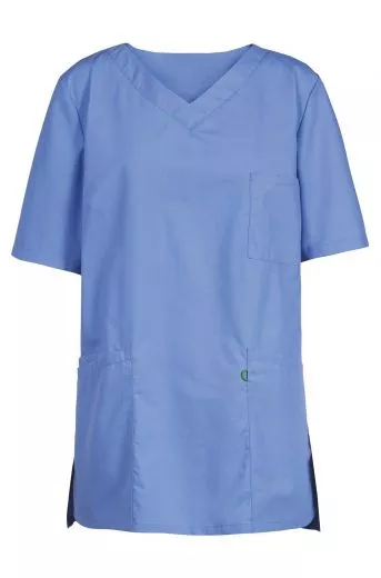Damen-Kasack Regular Fit, V-Ausschnitt, kurzarm