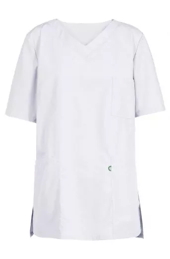 Damen-Kasack Regular Fit, V-Ausschnitt, kurzarm