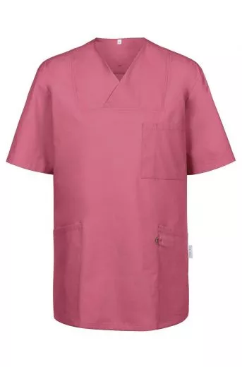 Unisex-Kasack RF Regular Fit, Kuvertkragen, kurzarm