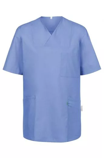 Unisex-Kasack RF Regular Fit, Kuvertkragen, kurzarm