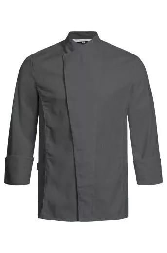 Kochjacke mit Satinstreifen