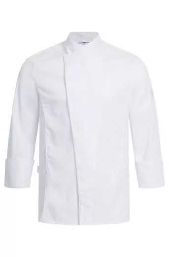 Kochjacke mit Satinstreifen