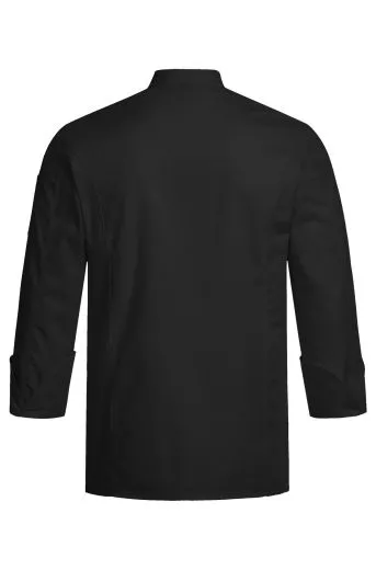 Kochjacke mit Satinstreifen