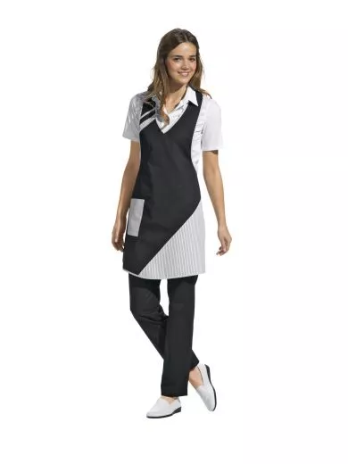 Latzschrze weiss/farbig 65% Poly./35% Bw. L11/272