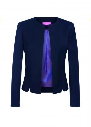 Blazer kragenlos mit Schlitzen