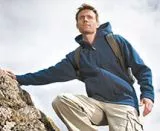 Kapuzenfleecejacke, zweifarbig, Gr.XS-XXL