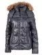 Damen Winterjacke mit Kapuze aus Webpelz