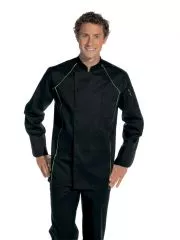 Kochjacke, schwarz/hellgrn, XS-3XL, 12/2524