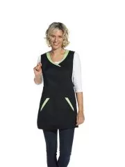 berwurfschrze, schwarz/hellgrn, Chasuble,groe Tasche vorne 0