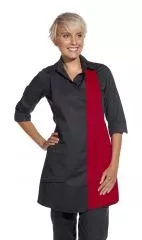 Latzschrze schwarz/farbig mit Druckknpfen