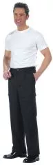 Kochhose schwarz Unisex mit Schenkeltaschen Gr.25-28