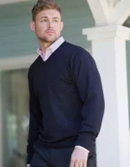 Herrenpullover V-Ausschnitt, dunkelblau oder schwarz Gr.XXS-4XL