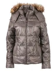 Damen Winterjacke mit Kapuze aus Webpelz