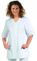 Kasack weiss 100% Baumwoll-Feinkper L08/448