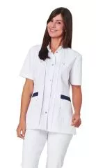 Kasack weiss mit farbiger Passe