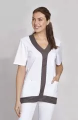 Kasack wei mit braun