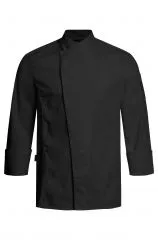 Kochjacke mit Satinstreifen