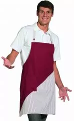 Latzschrze weiss/farbig gestreift 65% Poly./35% Bw. L11/271