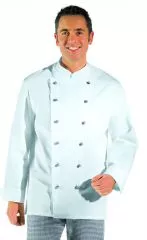 Kochjcke Damen-und Herren weiss 65% Polyester/35% Bau L12/8790 W